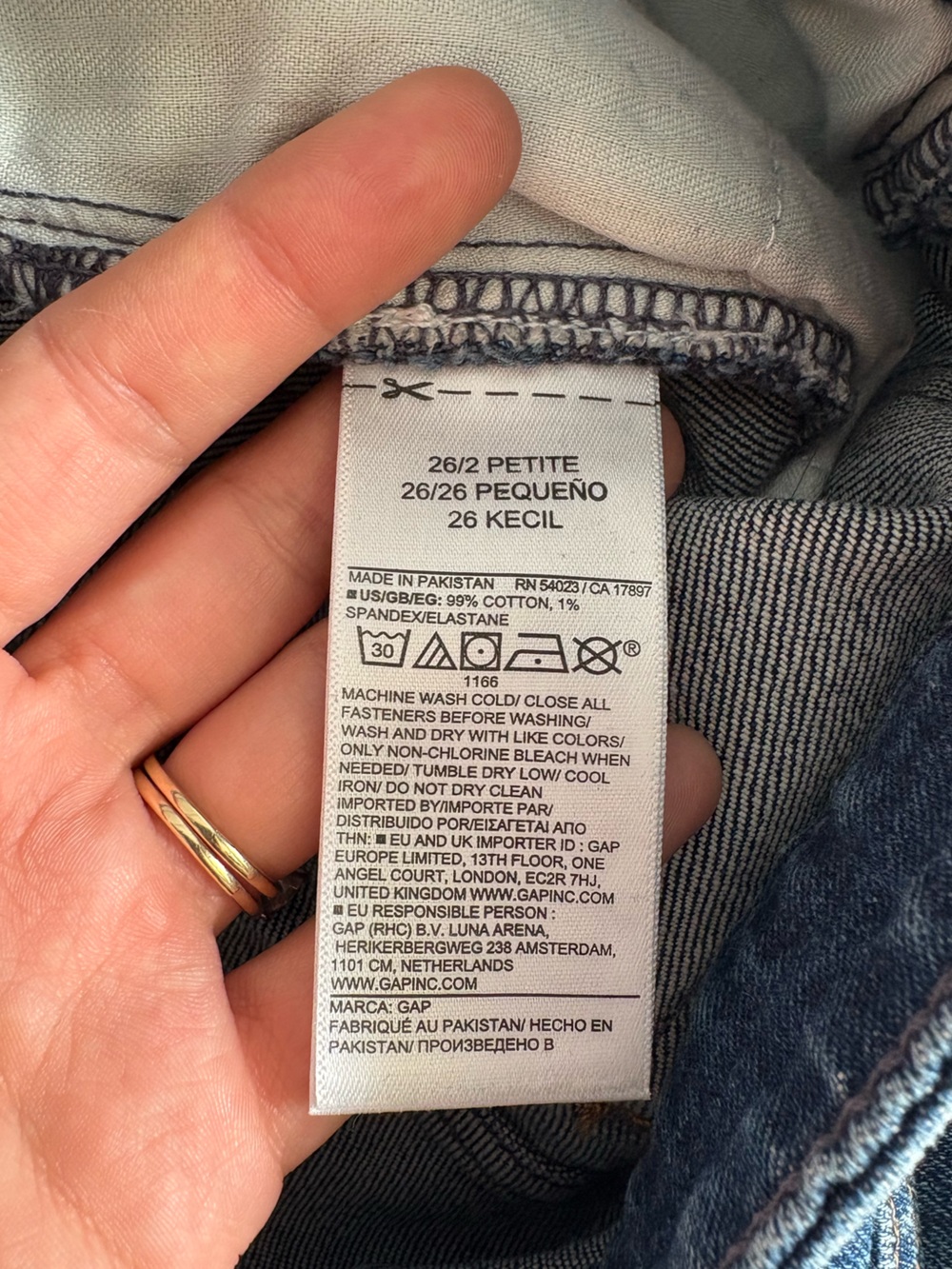 GAP High Rise Stride Wide Leg Jeans 26P Petite Medium Indigo - Picture 9 of 10